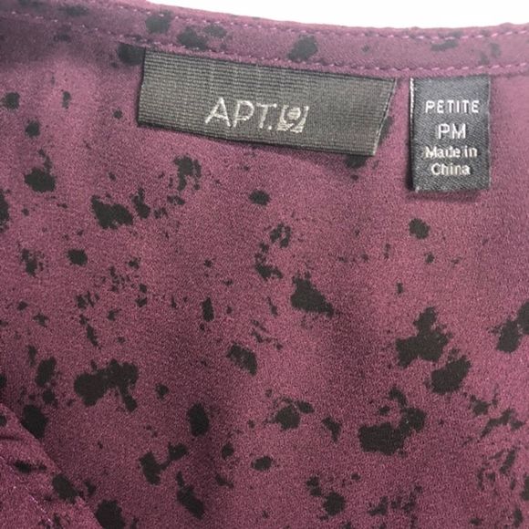 Chiffon Purple Split Neck Top With Tab Sleeves - Picture 6 of 8